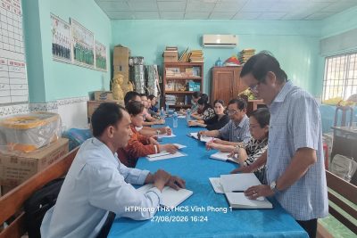 Vĩnh Phong: Hoàn thành công tác bàn giao Trường Tiểu học Vĩnh Phong 3 về đơn vị mới