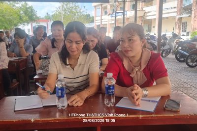 TRƯỜNG TH&THCS VĨNH PHONG 1 TỔ CHỨC PHIÊN HỌP HỘI ĐỒNG SƯ PHẠM ĐẦU TIÊN NĂM HỌC MỚI