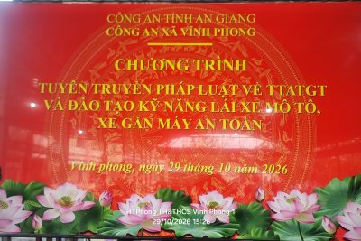 Nâng cao ý thức chấp hành Luật Giao thông đường bộ và phòng, chống ma túy học đường tại trường TH&THCS Vĩnh Phong 1